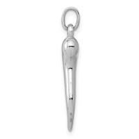 14K White Gold 3-D Italian Horn Charm view 2