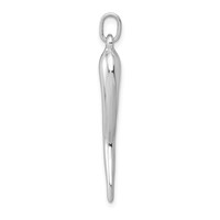 14K White Gold 3-D Italian Horn Charm view 2