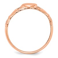 14K Rose Gold Polished Claddagh Ring view 2