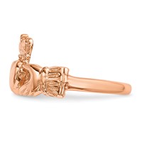 14K Rose Gold Polished Claddagh Ring view 3