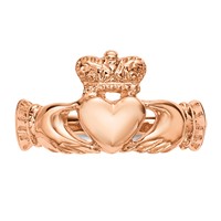 14K Rose Gold Polished Claddagh Ring view 4