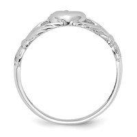 14K White Gold Polished Claddagh Ring view 2
