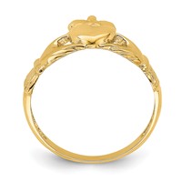 14K Yellow Gold Polished Claddagh Ring view 2