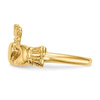 14K Yellow Gold Polished Claddagh Ring view 3
