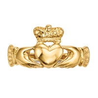 14K Yellow Gold Polished Claddagh Ring view 4