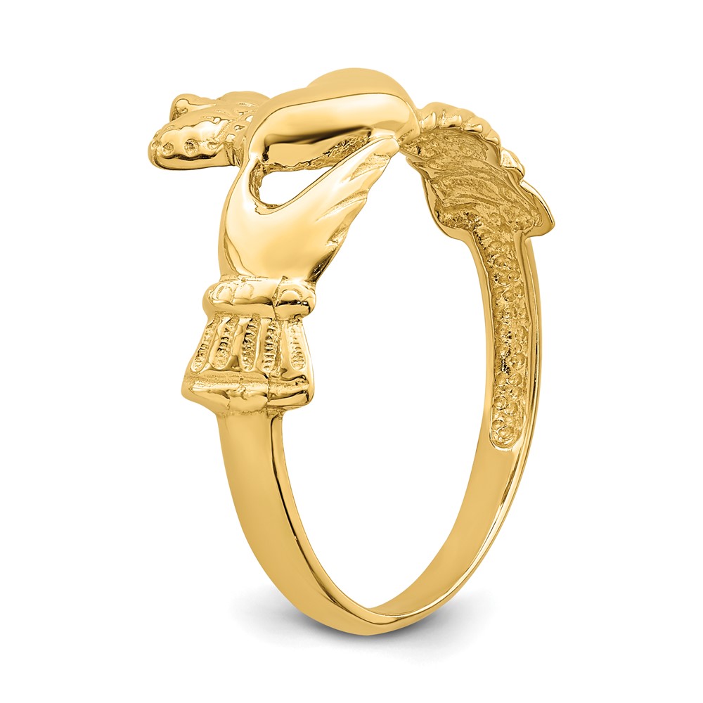 14k Polished Claddagh Ring (K5935)