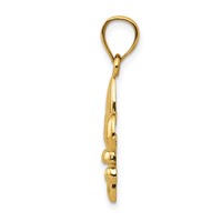 14K Yellow Gold Polished Fleur De Lis Pendant view 2