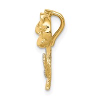 14K and White Rhodium Polished Rose Chain Slide view 2