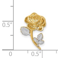 14K and White Rhodium Polished Rose Chain Slide view 4