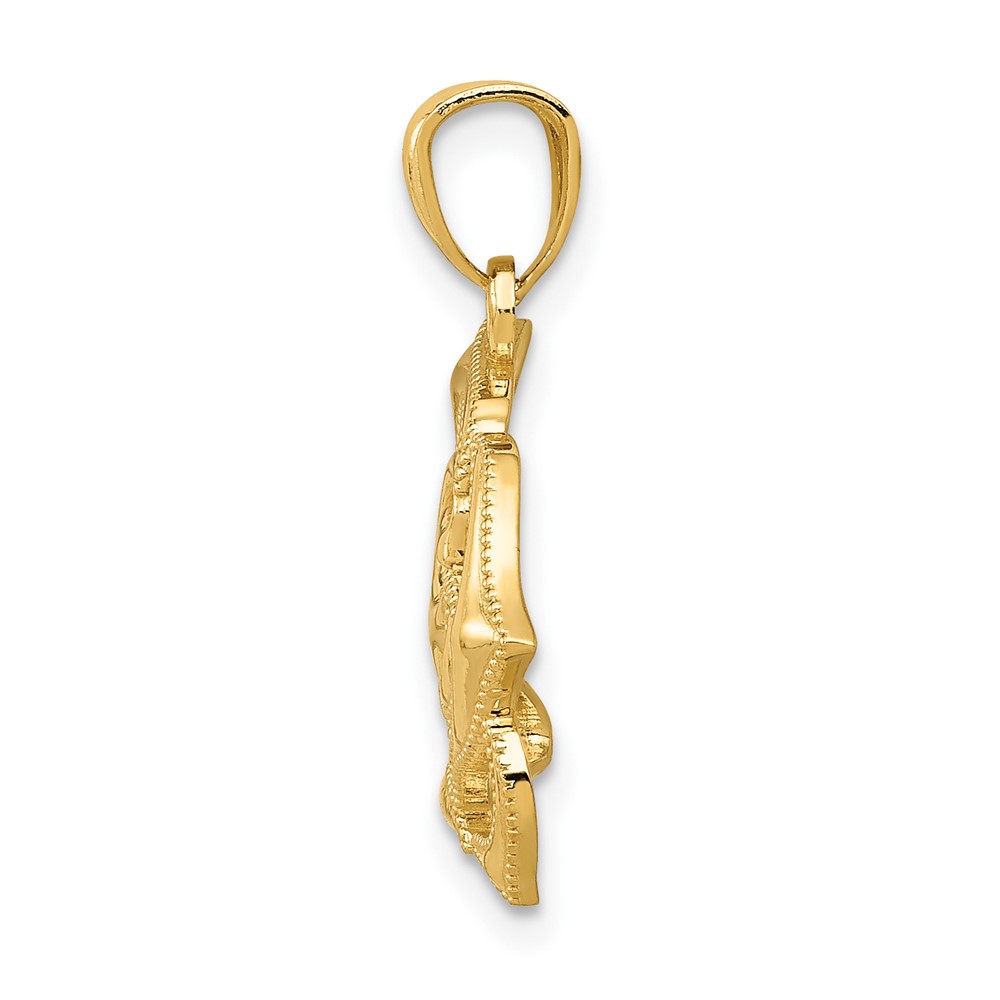 14k Polished Open Rose Pendant (K5970)