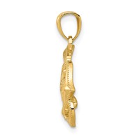 14K Yellow Gold Polished Open Rose Pendant view 2