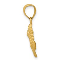 14K Yellow Gold Satin Diamond-cut Sunflower Pendant view 2