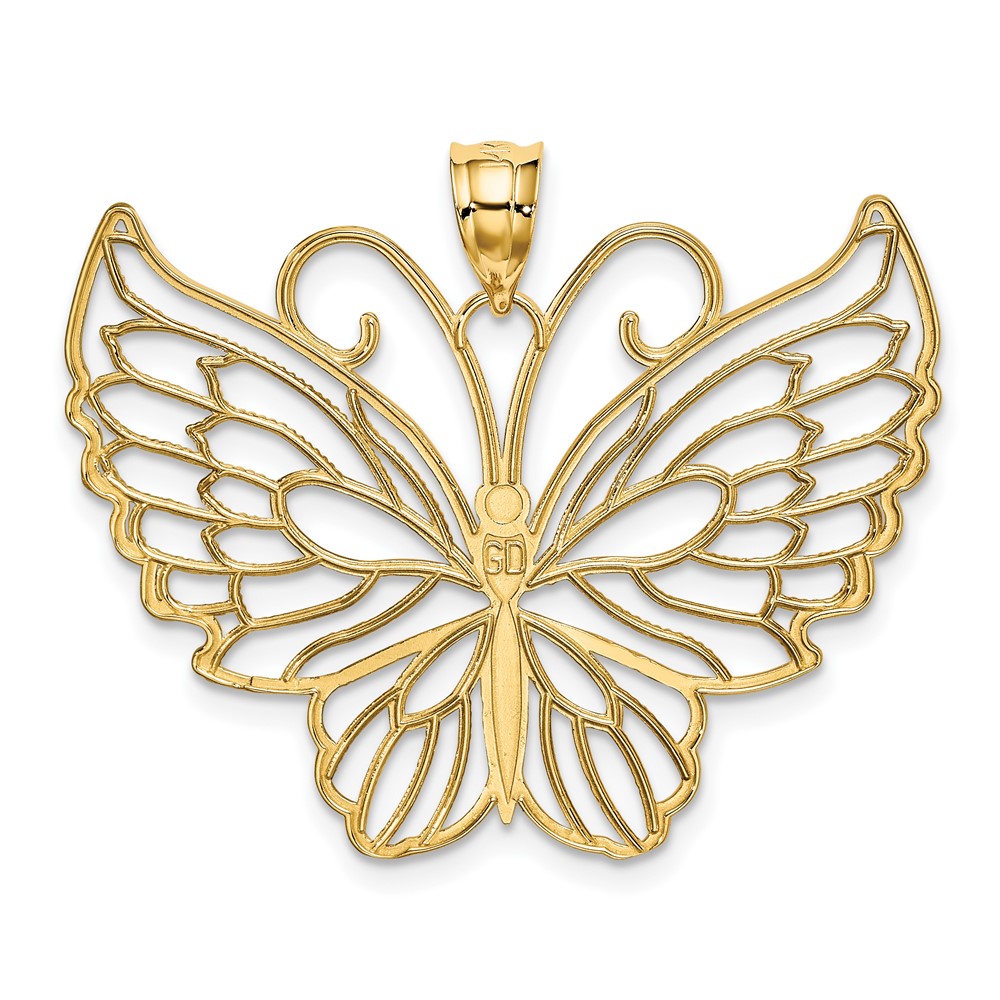 14k Polished Butterfly Pendant (K5986)