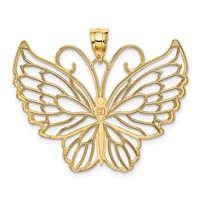14K Polished Large Filigree Butterfly Pendant view 3