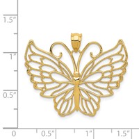 14K Polished Large Filigree Butterfly Pendant view 4