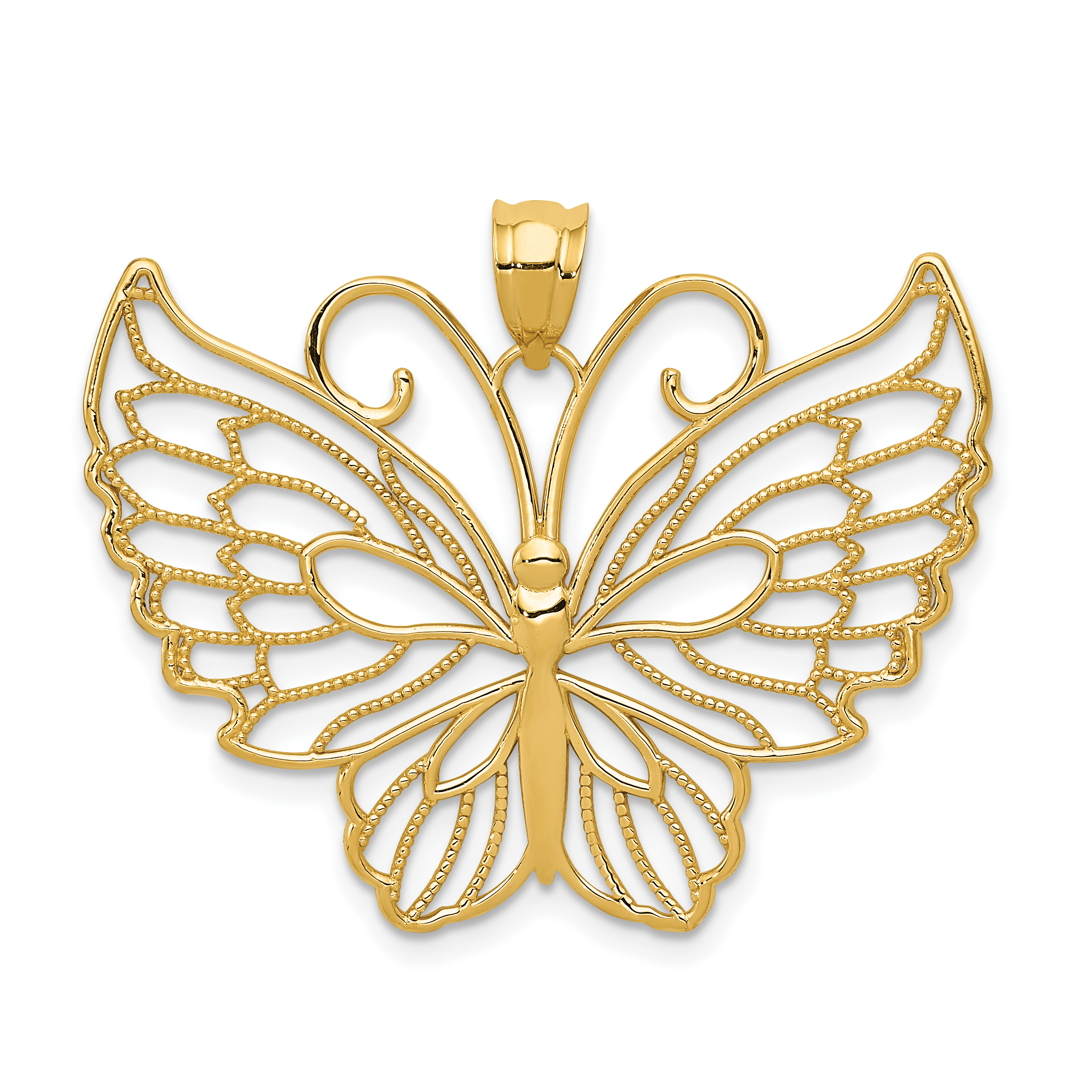14k Polished Butterfly Pendant (K5986)
