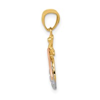 14K Two-tone with White Rhodium Polished Bee Pendant view 2