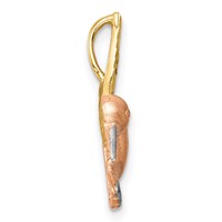 14K Two-tone with White Rhodium Satin Diamond-cut Hummingbird Chain Slide view 2