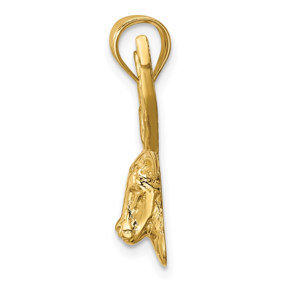 14k Polished Deer Head Pendant (K5999)
