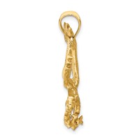 14K Yellow Gold Satin Diamond-cut Eagle Pendant view 2