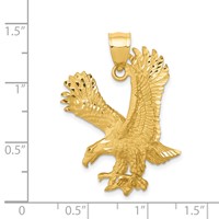 14K Yellow Gold Satin Diamond-cut Eagle Pendant view 4