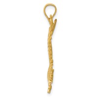 14K Yellow Gold Polished and Diamond-cut Eagle Pendant view 2