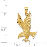 14K Yellow Gold Polished and Diamond-cut Eagle Pendant view 4
