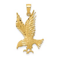 14K Yellow Gold Polished and Diamond-cut Eagle Pendant view 1