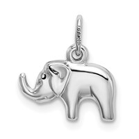 14K White Gold Small Polished Elephant Charm view 3