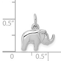 14K White Gold Small Polished Elephant Charm view 4