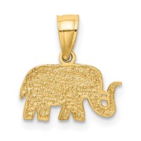14K Yellow Gold Polished Elephant Pendant view 3
