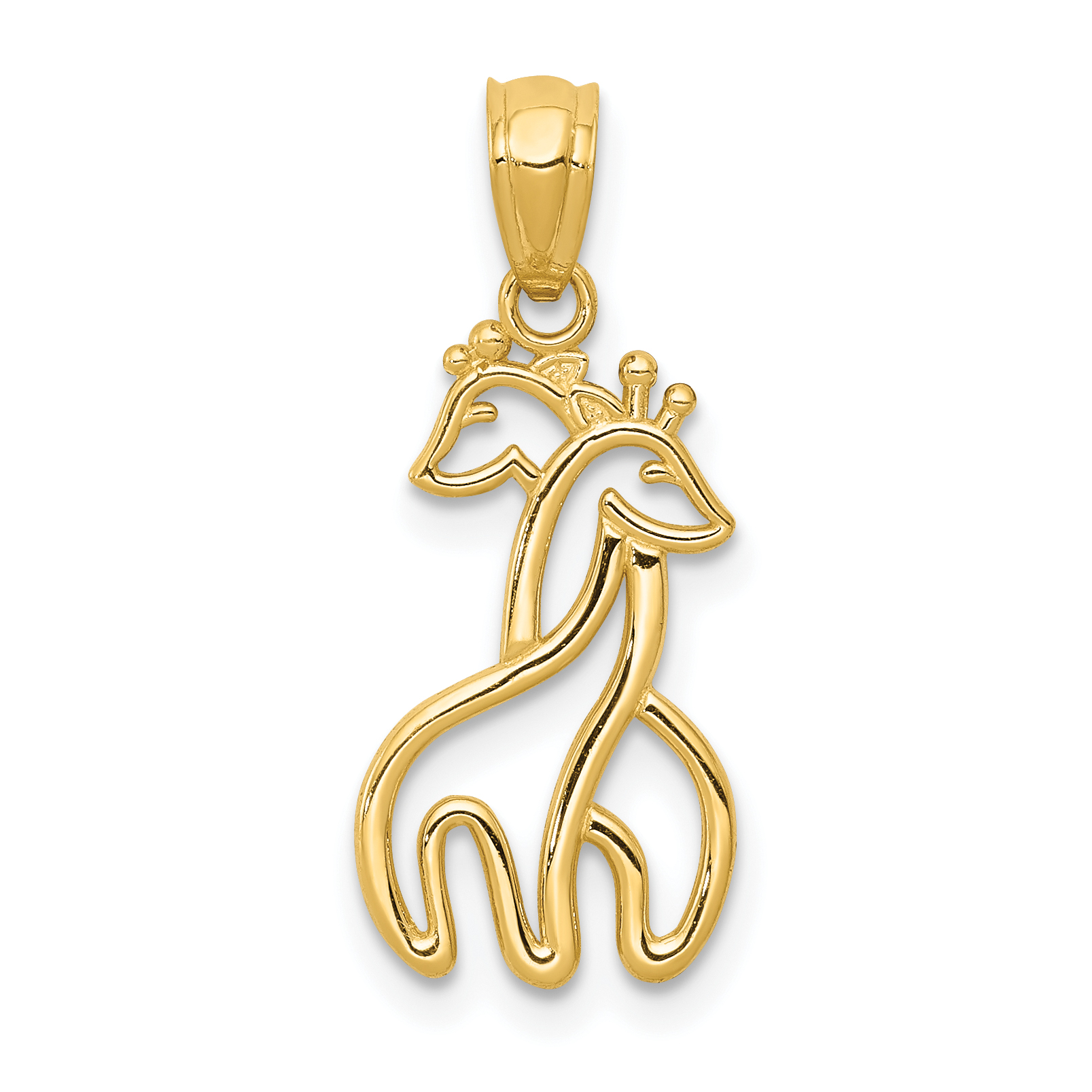 14K Polished Interlocking Giraffes Pendant (K6015)