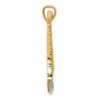 14K and White Rhodium Diamond-cut Polished Giraffe Pendant view 2