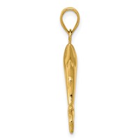 14K Yellow Gold Dolphin Pair Pendant view 2