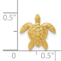 14K Yellow Gold Polished Small Sea Turtle Chain Slide view 4