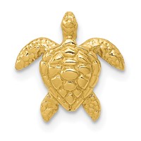 14K Yellow Gold Polished Small Sea Turtle Chain Slide view 1
