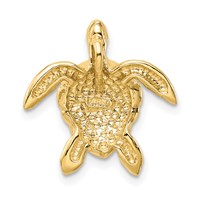 14K Yellow Gold Polished Large Sea Turtle Chain Slide view 3
