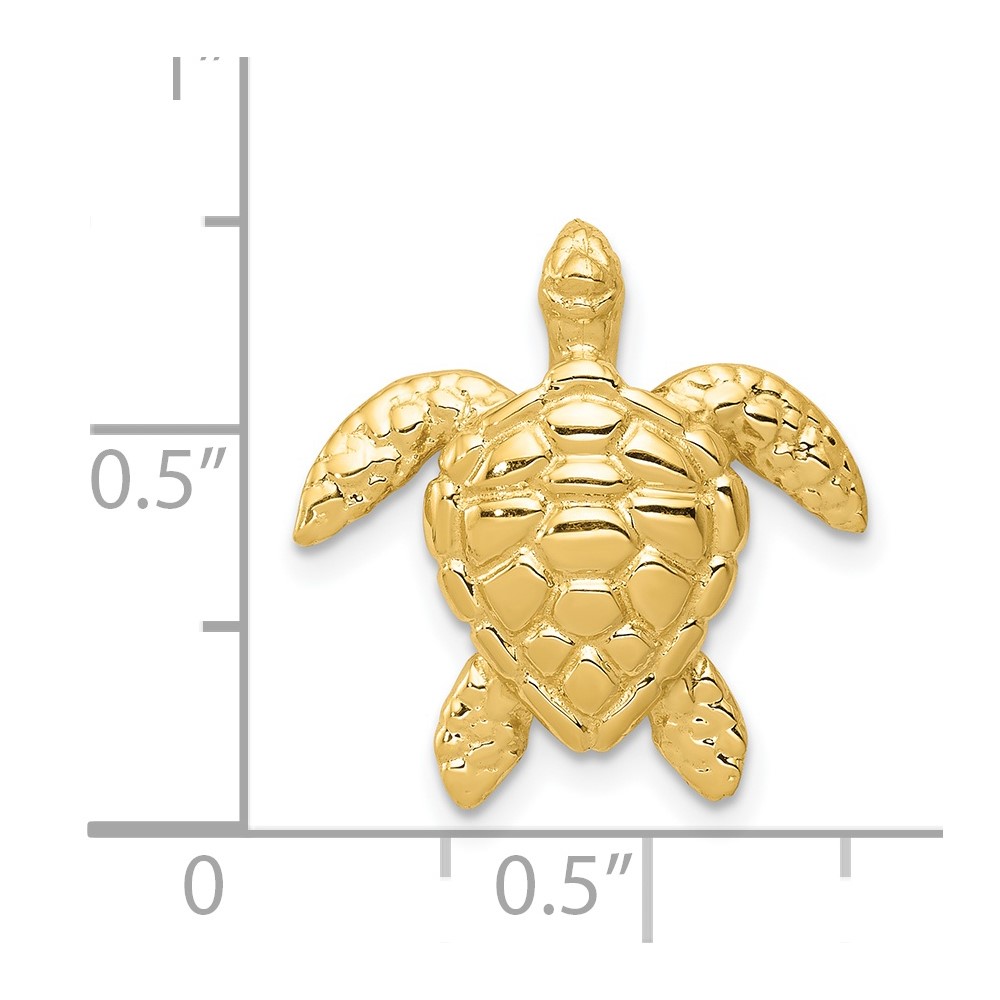 14k Polished Large Sea Turtle Chain Slide (K6035)