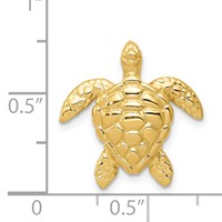 14K Yellow Gold Polished Large Sea Turtle Chain Slide view 4
