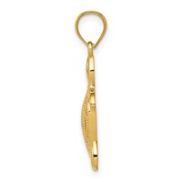 14K Yellow Gold Polished Filigree Sea Turtle Pendant view 2