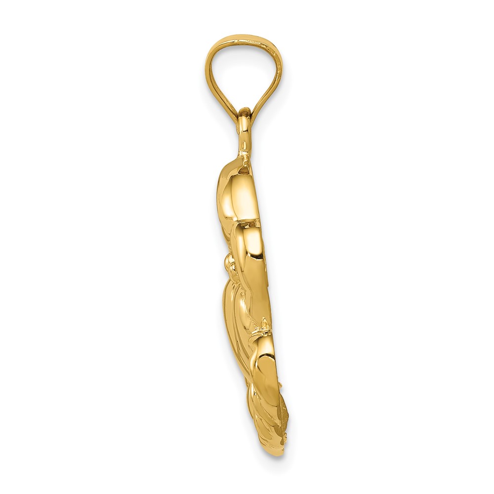 14k Polished Crab Pendant (K6040)