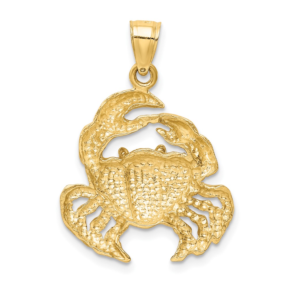 14k Polished Crab Pendant (K6040)