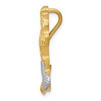 14K and White Rhodium Satin Diamond-cut Mermaid Omega Slide view 2