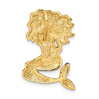 14K and White Rhodium Satin Diamond-cut Mermaid Omega Slide view 3