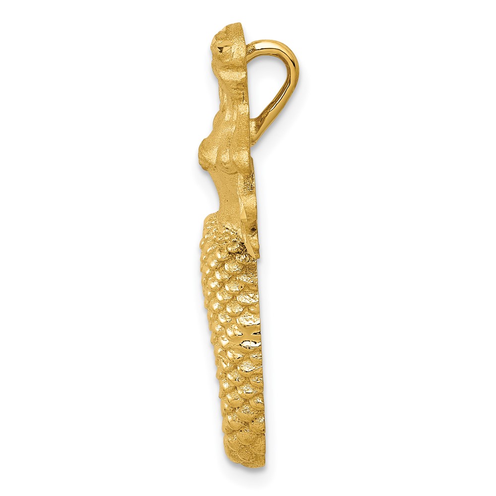 14k Polished and Satin Diamond-cut Mermaid Chain Slide (K6046)