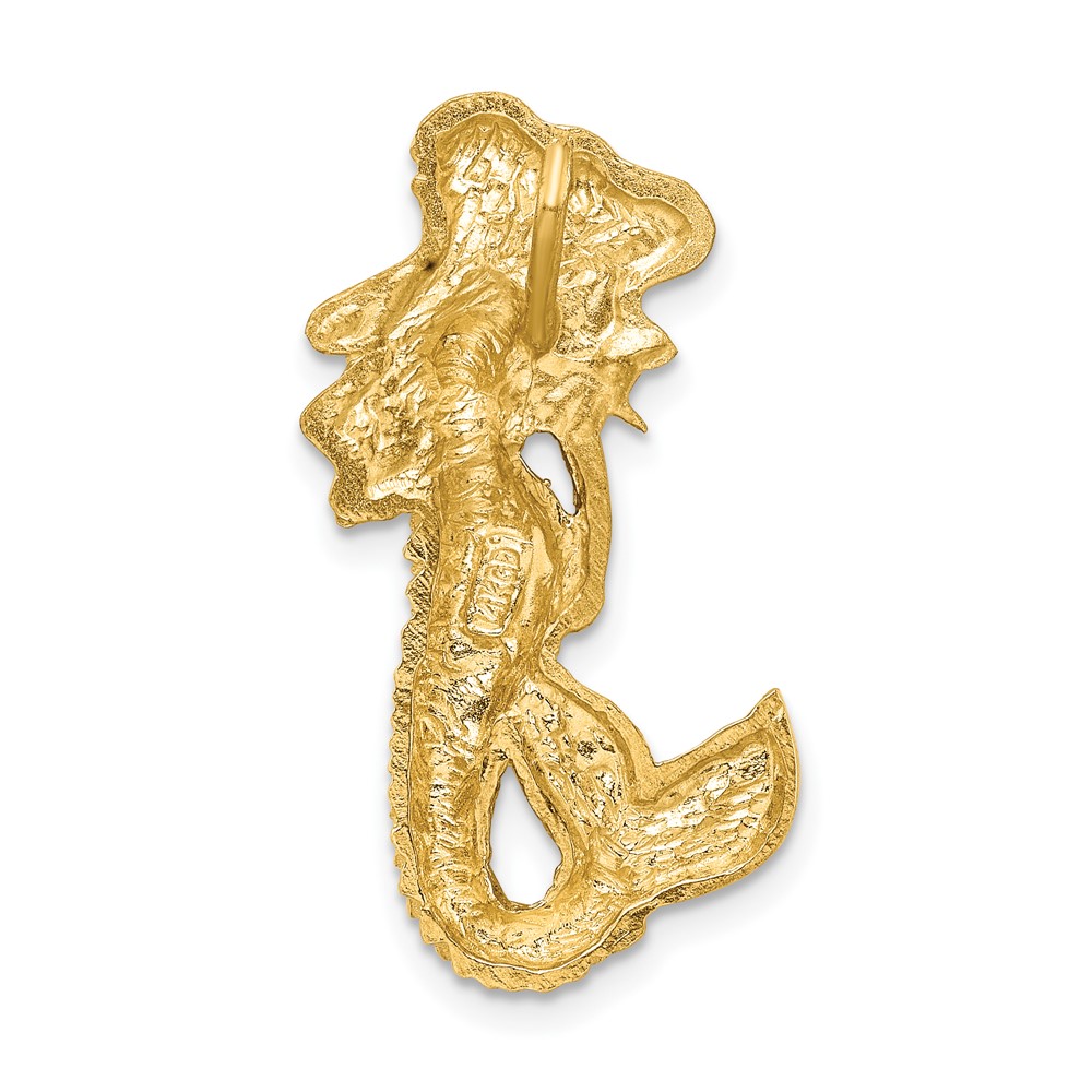 14k Polished and Satin Diamond-cut Mermaid Chain Slide (K6046)