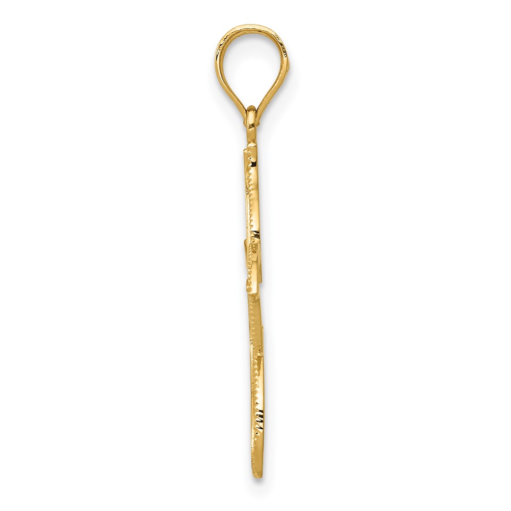 14k Polished Filigree Starfish Pendant (K6057)