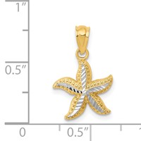 14K Pendant with White Rhodium Diamond-cut Starfish view 4