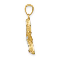 14K Pendant with White Rhodium Diamond-cut Starfish view 2