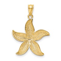 14K Pendant with White Rhodium Diamond-cut Starfish view 3